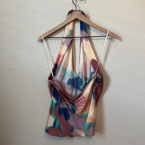 NWT Tanya Taylor Silk Mona Criss Cross Halter Top Size XS - Picture 5 of 6